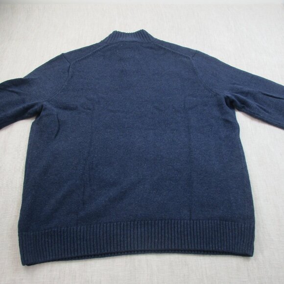 Sonoma Goods for Life Supersoft Sweater Men 2XL Blue Knit Ribbed Hem Quarter Zip - Picture 2 of 11